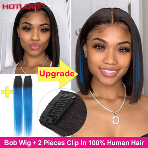 Short Bob Wig Bone Straight Human Hair Wigs for Black Women Pre-Plucked 5x5x1 Closure Wig Brazilian Hair Lace Wigs 150% Denisty