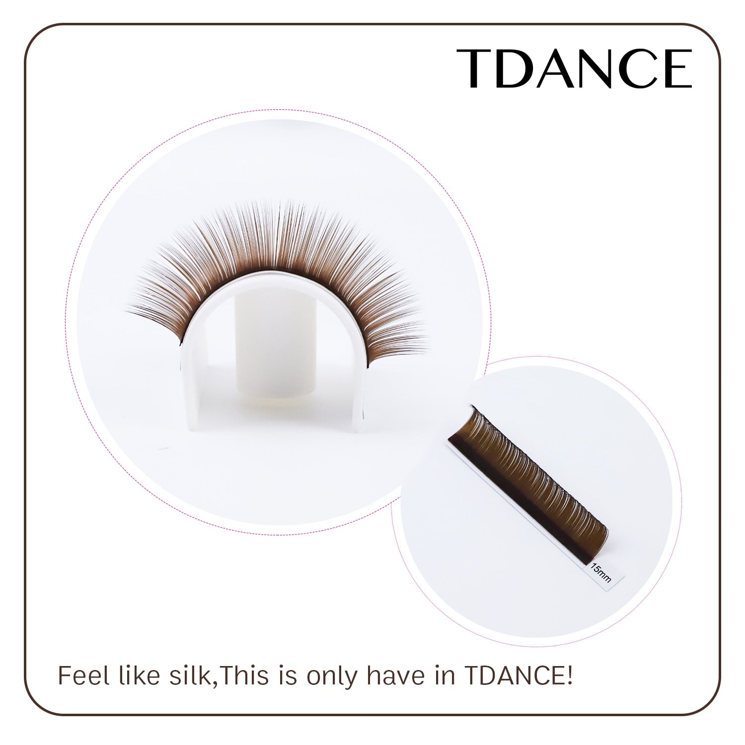 TDANCE 16 Lines Brown Individual False Eyelashes Extension High Quality Super Soft Natural Synthetic Mink Makeup Professional