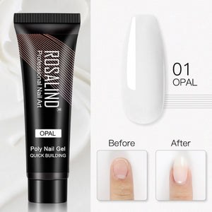 ROSALIND 15ml/30ml Poly Nail Gel Pure Color Acrylic Extension Builder Vernis Semi Permanent Crystal Quick Nail Gel Art Design