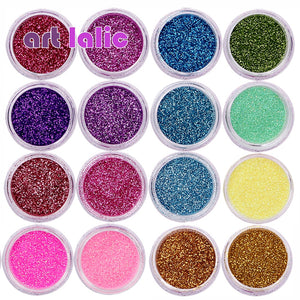 30 Pcs Nail Glitter Assorted Colors Nail Art Fine Glitters Powder Dust UV Gel Polish Acrylic Nail Tips Makeup Tools