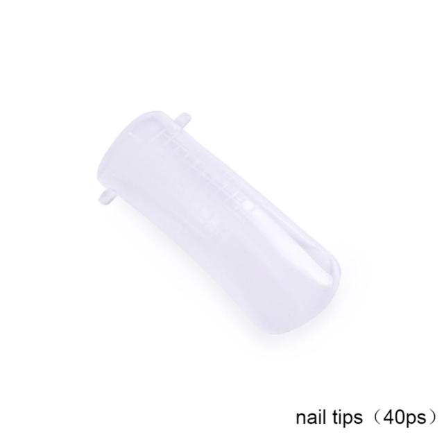 LILYCUTE Natural False Nail Tips Reusable Quick Building Mold Nail Tips Fiberglass Nail Art UV Builder  UV Nail Gel  Tool