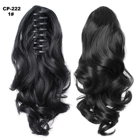 TOPREETY Heat Resistant Synthetic Hair 90gr 14" 35cm Wavy Claw Clip in/on Ponytail Hair Extensions CP-222