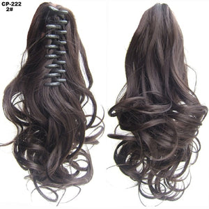 TOPREETY Heat Resistant Synthetic Hair 90gr 14" 35cm Wavy Claw Clip in/on Ponytail Hair Extensions CP-222