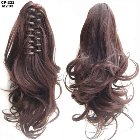 TOPREETY Heat Resistant Synthetic Hair 90gr 14" 35cm Wavy Claw Clip in/on Ponytail Hair Extensions CP-222