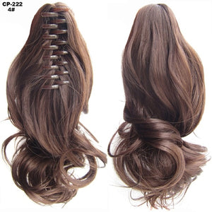 TOPREETY Heat Resistant Synthetic Hair 90gr 14" 35cm Wavy Claw Clip in/on Ponytail Hair Extensions CP-222