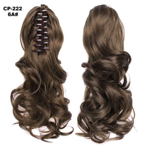 TOPREETY Heat Resistant Synthetic Hair 90gr 14" 35cm Wavy Claw Clip in/on Ponytail Hair Extensions CP-222