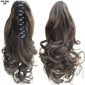 TOPREETY Heat Resistant Synthetic Hair 90gr 14" 35cm Wavy Claw Clip in/on Ponytail Hair Extensions CP-222