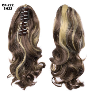 TOPREETY Heat Resistant Synthetic Hair 90gr 14" 35cm Wavy Claw Clip in/on Ponytail Hair Extensions CP-222