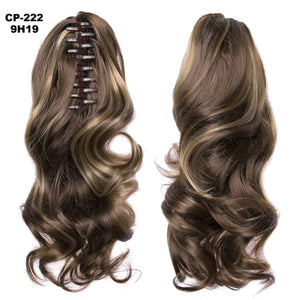 TOPREETY Heat Resistant Synthetic Hair 90gr 14" 35cm Wavy Claw Clip in/on Ponytail Hair Extensions CP-222