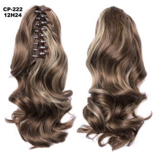 TOPREETY Heat Resistant Synthetic Hair 90gr 14" 35cm Wavy Claw Clip in/on Ponytail Hair Extensions CP-222