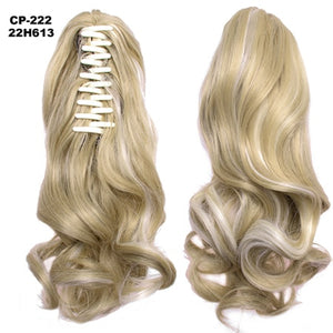 TOPREETY Heat Resistant Synthetic Hair 90gr 14" 35cm Wavy Claw Clip in/on Ponytail Hair Extensions CP-222