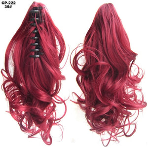 TOPREETY Heat Resistant Synthetic Hair 90gr 14" 35cm Wavy Claw Clip in/on Ponytail Hair Extensions CP-222